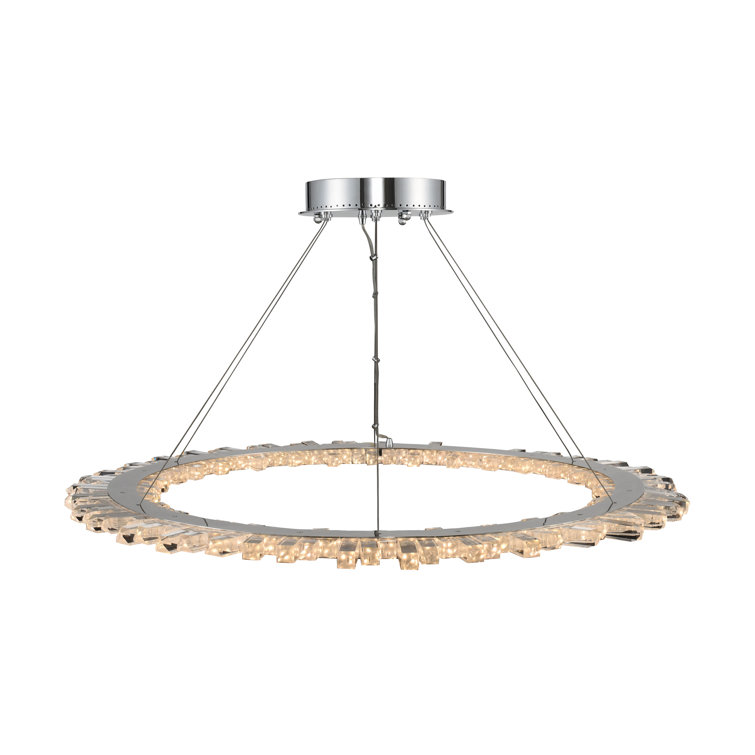 Quasar 42'' Crystal LED Chrome Pendant Light