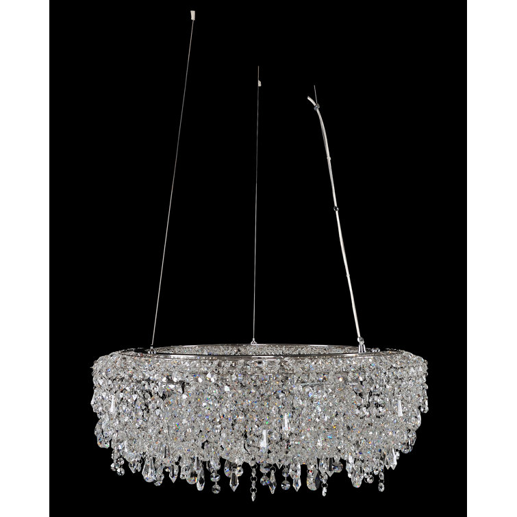 Voltare 32" Chrome Crystal Drum Chandelier