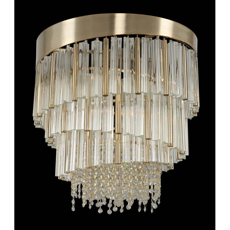 Espirali Gold Crystal Tiered Chandelier