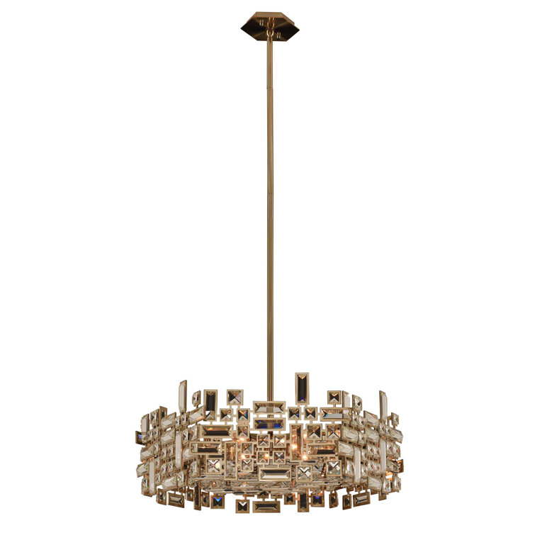 Vermeer Elegance 24" Crystal Incandescent Chandelier in Champagne Gold