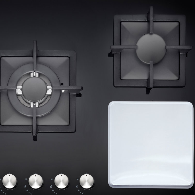 White Square Metal Burner Covers for Electric Cooktop, Set of 4