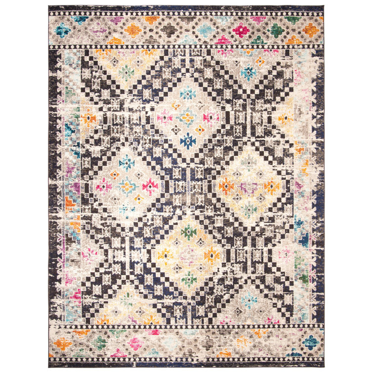 Madison 12' x 18' Black and Yellow Synthetic Area Rug