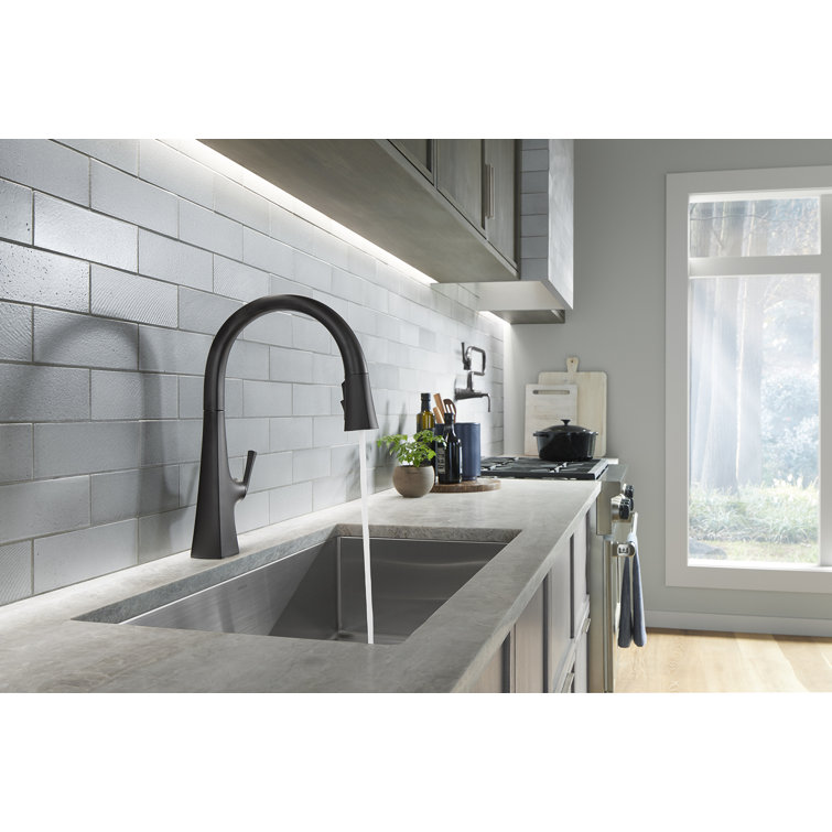 Matte Black Pull-Down Kitchen Faucet with Sprayhead