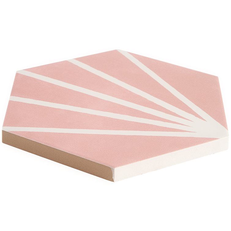 Blush Pink Matte Porcelain Hexagon Tile for Walls and Floors