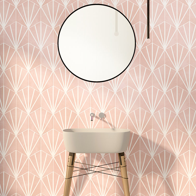 Blush Pink Matte Porcelain Hexagon Tile for Walls and Floors