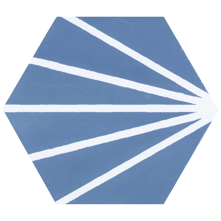 Blue and White Hexagon Matte Porcelain Tile for Floors and Walls