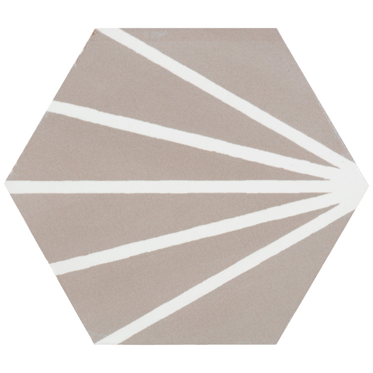 GeoHex Sand 8" Hexagon Matte Porcelain Floor and Wall Tile