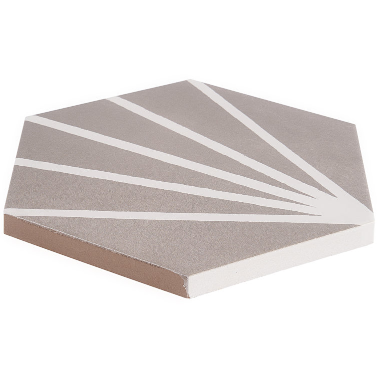 GeoHex Sand 8" Hexagon Matte Porcelain Floor and Wall Tile