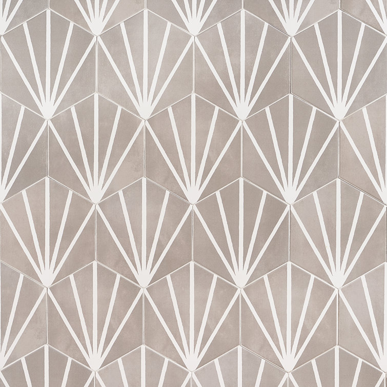 GeoHex Sand 8" Hexagon Matte Porcelain Floor and Wall Tile