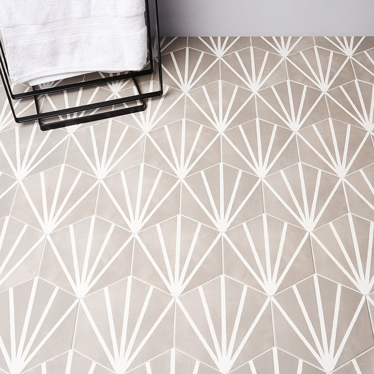 GeoHex Sand 8" Hexagon Matte Porcelain Floor and Wall Tile