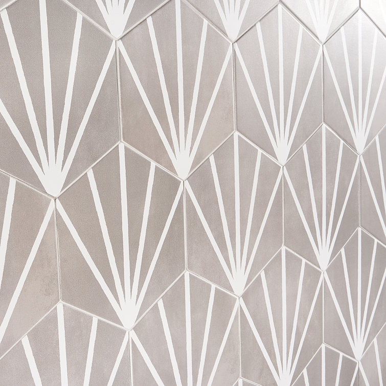GeoHex Sand 8" Hexagon Matte Porcelain Floor and Wall Tile