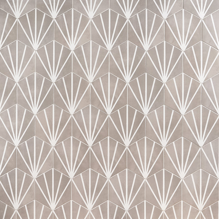 GeoHex Sand 8" Hexagon Matte Porcelain Floor and Wall Tile