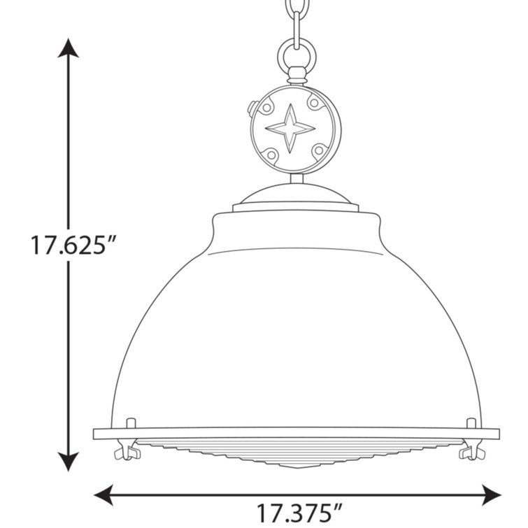 Coastal Blue and Nickel 17" Pendant Light with Glass Shade