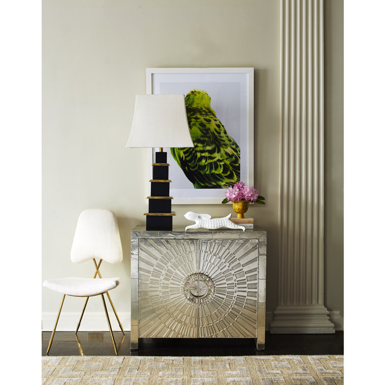 Maxime Rialto Charcoal Velvet Upholstered Side Chair with Polished Brass