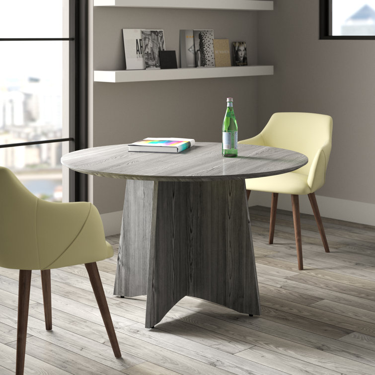 Gray Steel 48" Round Laminate Conference Table
