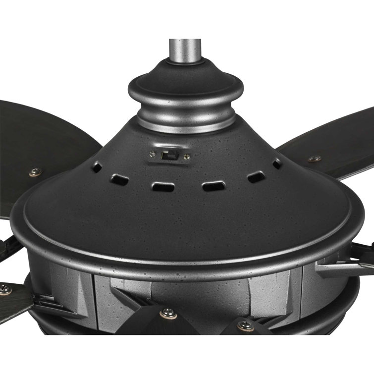 Alfresco 54" Blistered Iron Leaf Blade Ceiling Fan with LED Light