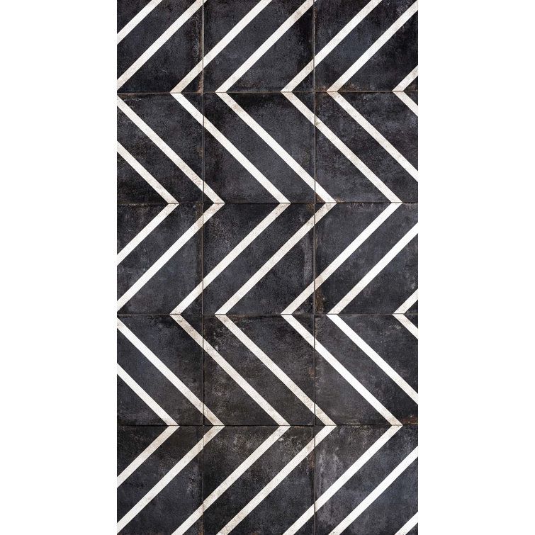 Vivace 9" x 9" Glossy Porcelain Patterned Field Tile