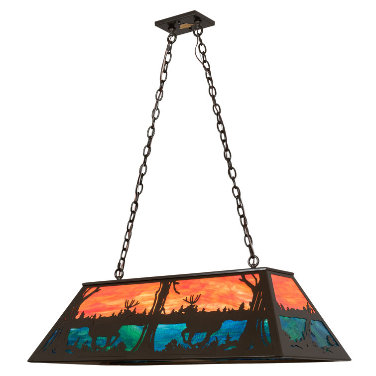 Timeless Bronze 6-Light Glass Island Pendant