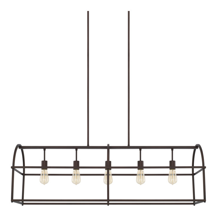 Bronze 5-Light Linear Kitchen Island Pendant