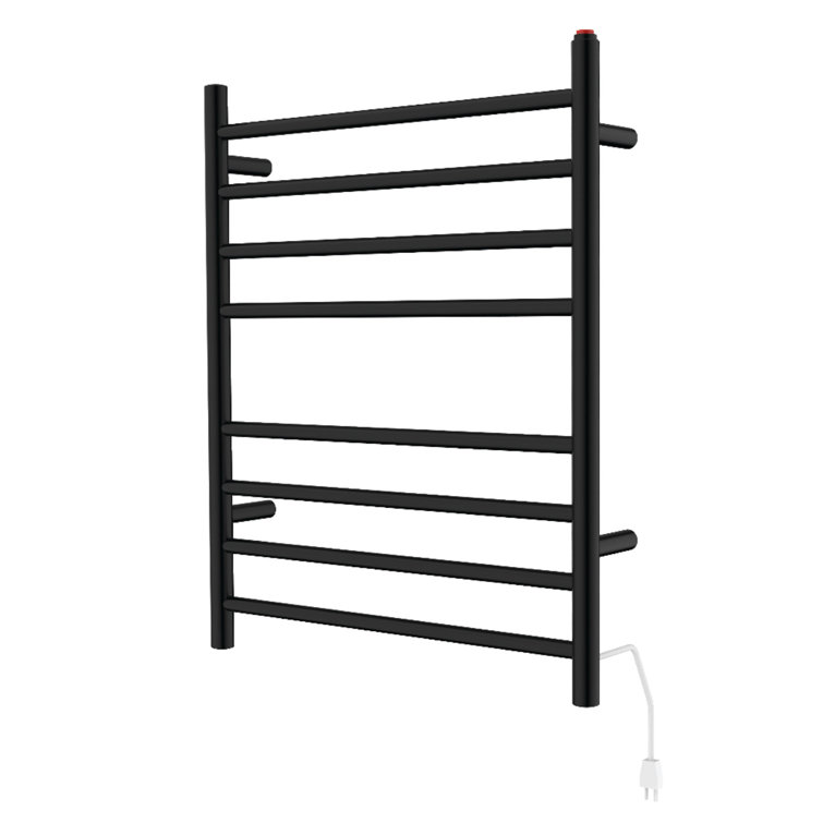 Matte Black Wall Mounted Electric Towel Warmer with 8 Bars