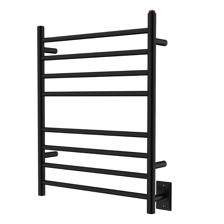 Matte Black Wall Mounted Electric Towel Warmer with 8 Bars
