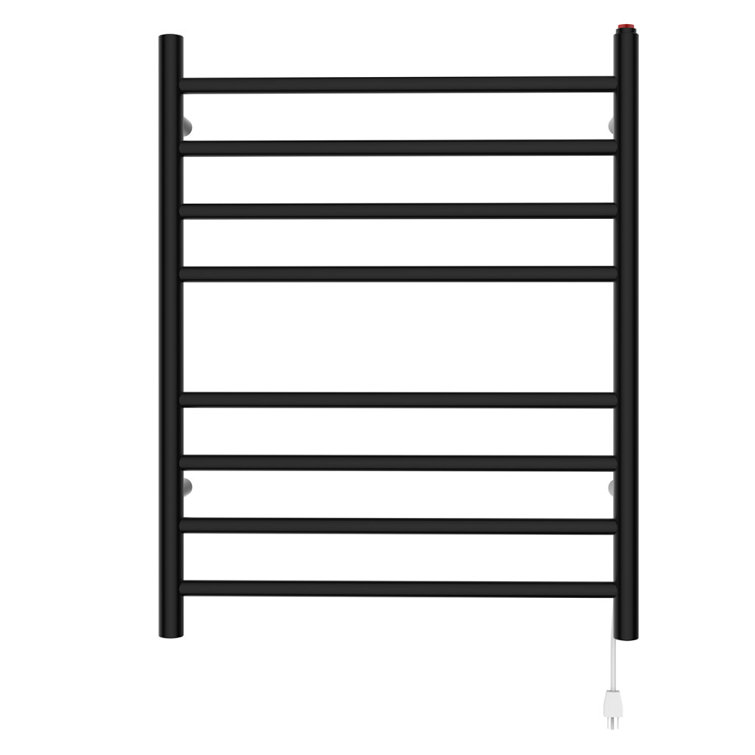 Matte Black Wall Mounted Electric Towel Warmer with 8 Bars