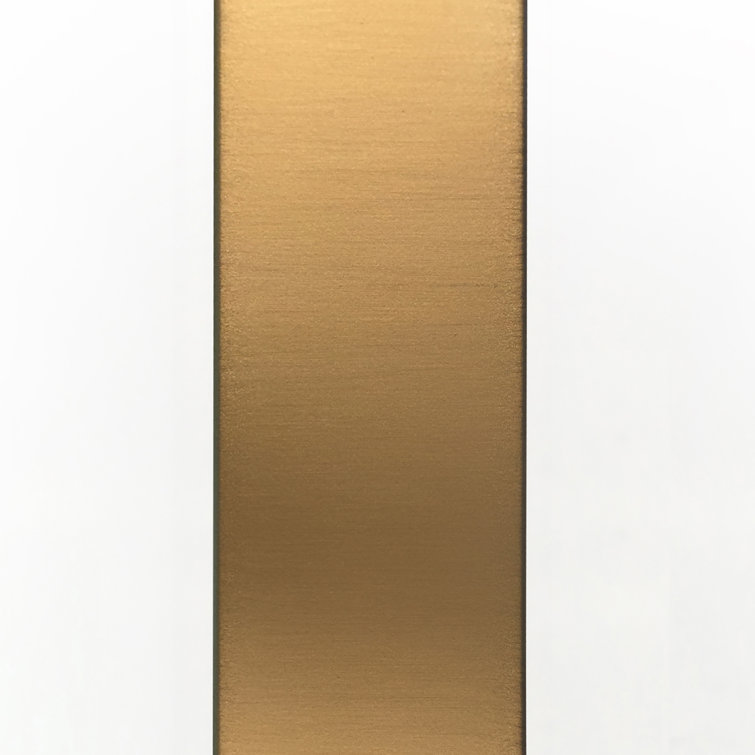 Modern Brass Finish Metal Console Table with Glass Shelf
