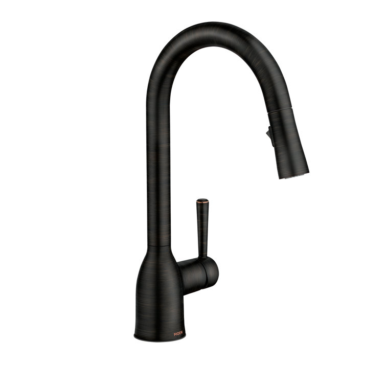 Bronze Transitional Kitchen Faucet with Pull-Out Spray