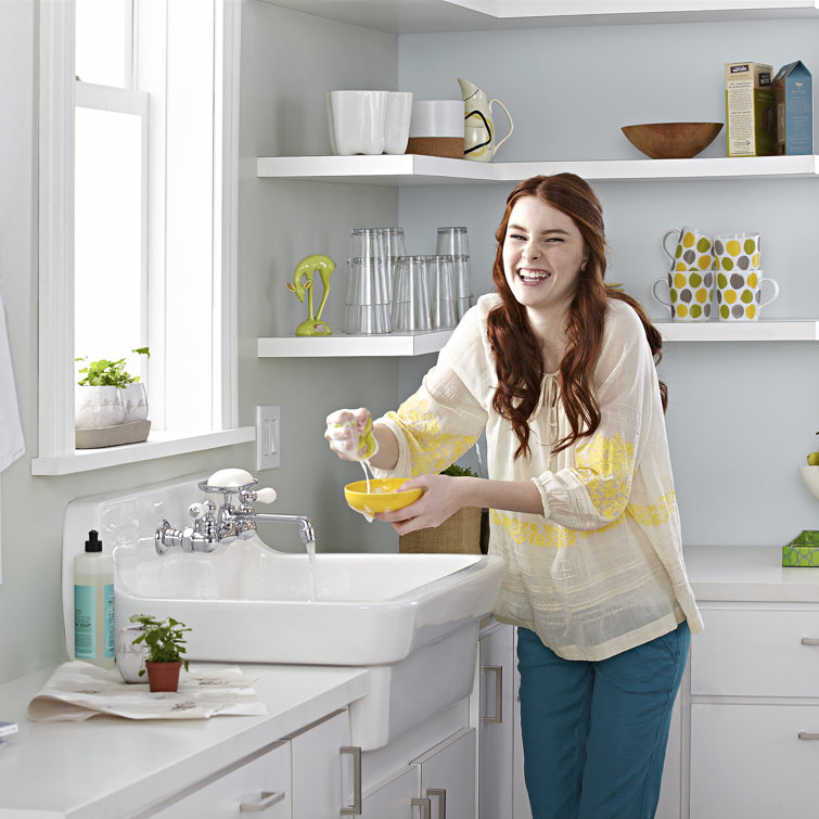 White 30'' Farmhouse Single Bowl Ceramic Kitchen Sink