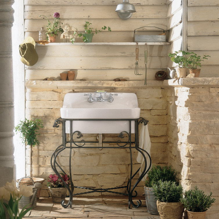 White 30'' Farmhouse Single Bowl Ceramic Kitchen Sink