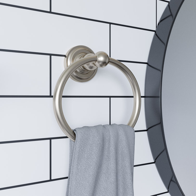 Satin Nickel Wall Mounted Towel Ring with Brass and Zinc