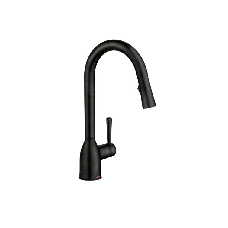 Bronze Transitional Kitchen Faucet with Pull-Out Spray