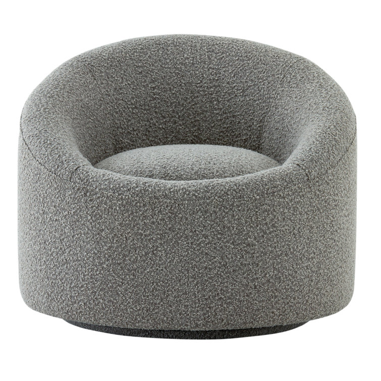 Sienna Modern Gray Swivel Armchair with Solid Wood Frame