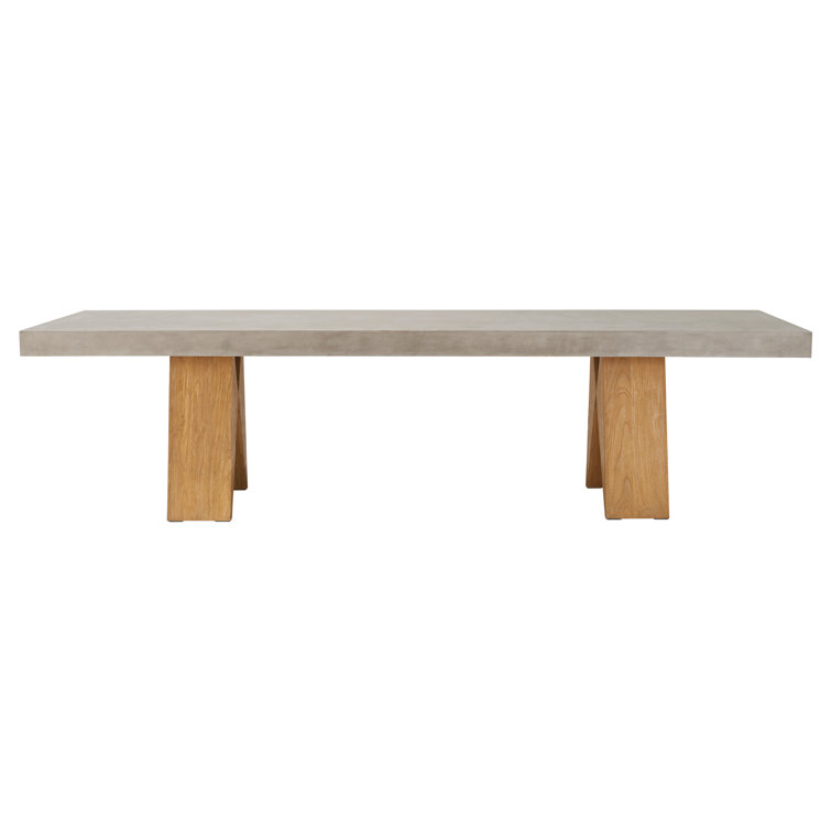 Perpetual Slate Gray 87" Handmade Wood & Concrete Dining Table