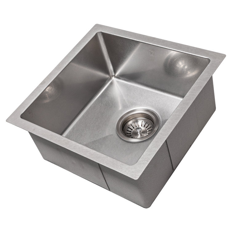 DuraSnow 15" Stainless Steel Undermount Single Bowl Kitchen Sink