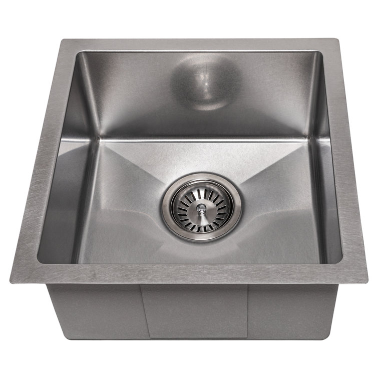 DuraSnow 15" Stainless Steel Undermount Single Bowl Kitchen Sink