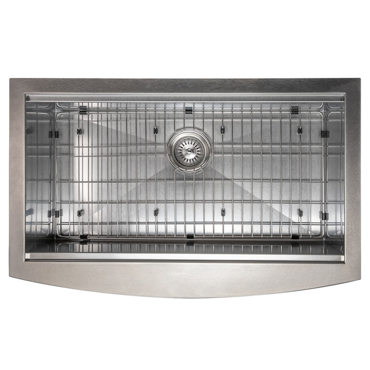 33" Stainless Steel Single Bowl Farmhouse Sink with Drainboard