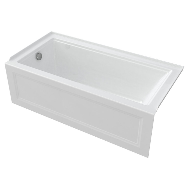 White 60'' Acrylic Alcove Bathtub with Apron