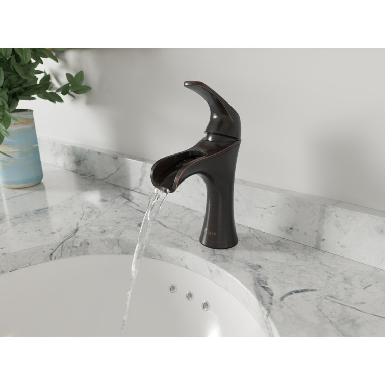Elegant Tuscan Bronze Single-Hole Bathroom Faucet with Push & Seal Drain