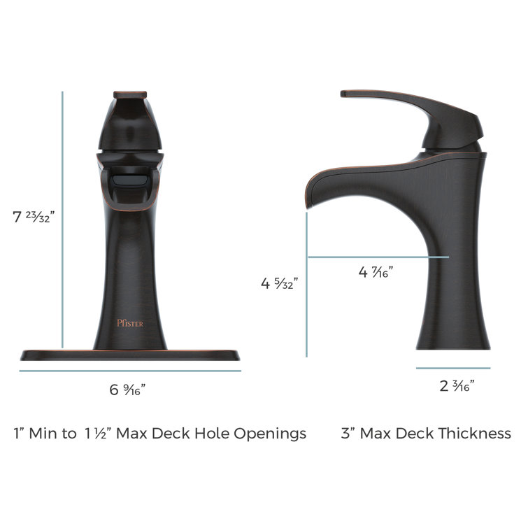 Elegant Tuscan Bronze Single-Hole Bathroom Faucet with Push & Seal Drain