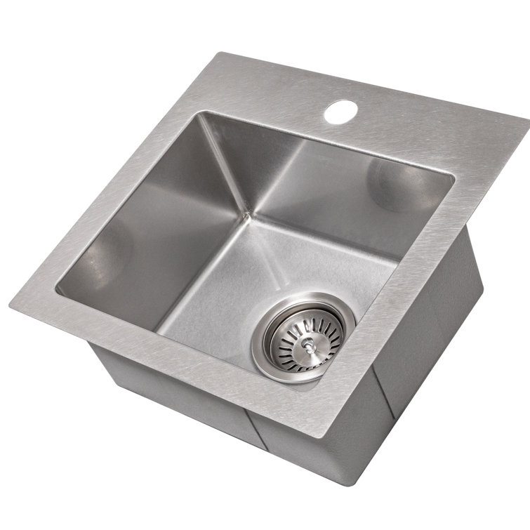 Donner 15" Stainless Steel Single Bowl Topmount Bar Sink
