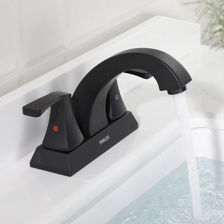 Matte Black Centerset 2-Handle Bathroom Faucet with Drain Assembly