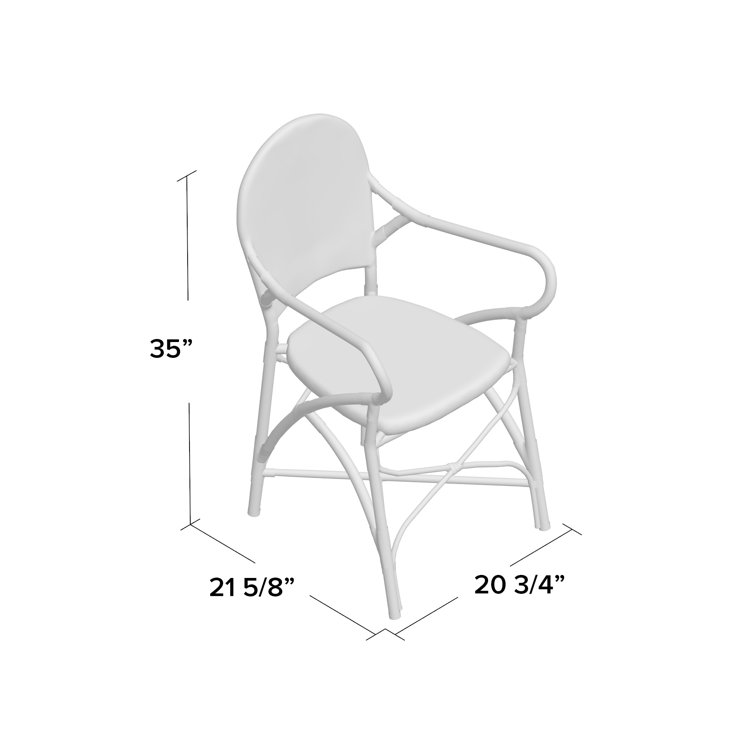 Coastal Cottage Red and White Transitional Arm Chair, Set of 2