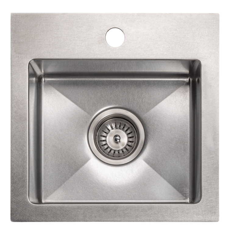 Donner 15" Stainless Steel Single Bowl Topmount Bar Sink