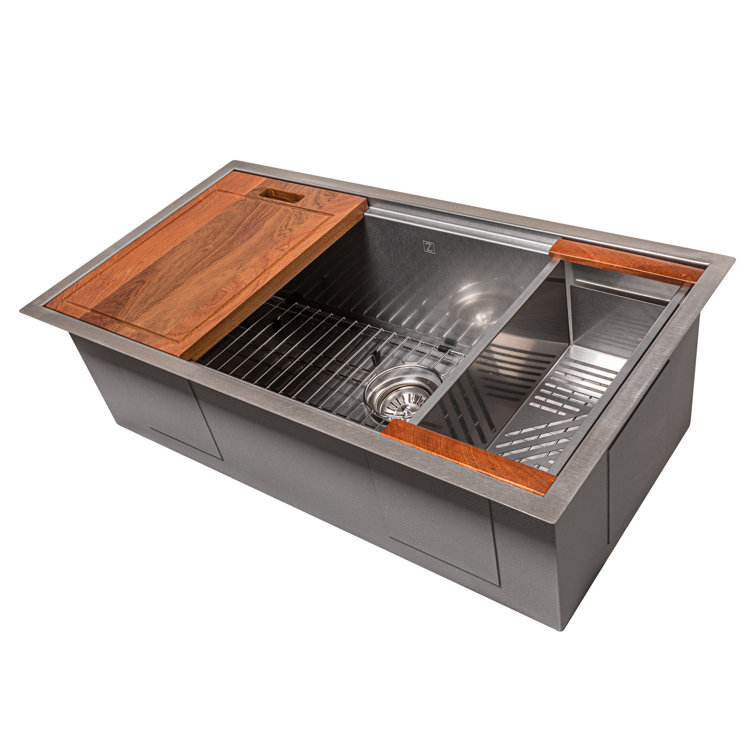 ZLINE 33" Stainless Steel Undermount Single Bowl Kitchen Sink with Accessories