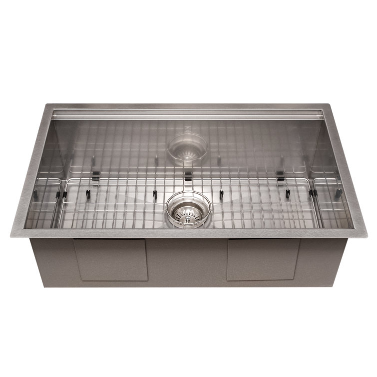 ZLINE 30" DuraSnow Stainless Steel Undermount Single Bowl Sink with Accessories