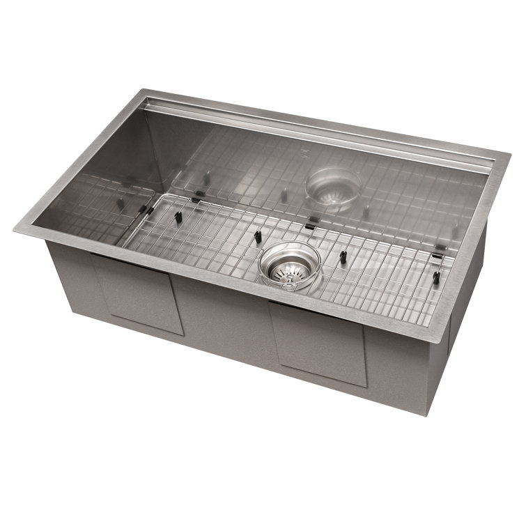 ZLINE 30" DuraSnow Stainless Steel Undermount Single Bowl Sink with Accessories