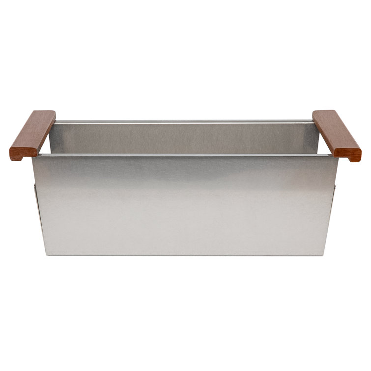 27" Stainless Steel Single Bowl Kitchen Sink with Wood Accents