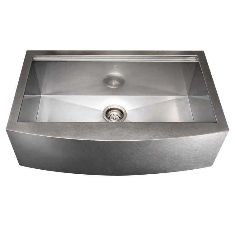 33" Stainless Steel Single Bowl Farmhouse Sink with Drainboard
