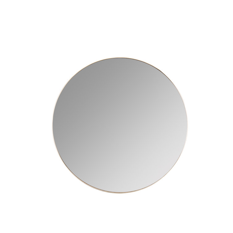 Franco Round Glossy Gold Metal Frame Wall Mirror